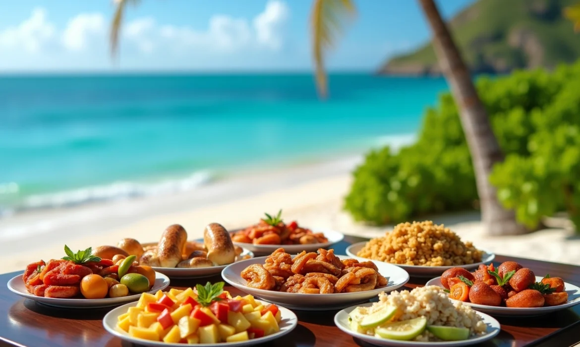 Gastronomie locale et détente à la plage de la Perle en Guadeloupe